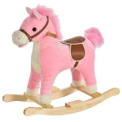 4251774969154 - Kinder Schaukelpferd mit Tiergeräusche 65 x 325 x 61 cm (LxBxH) Schaukelwippe Schaukelspielzeug Schaukeltier Plüsch