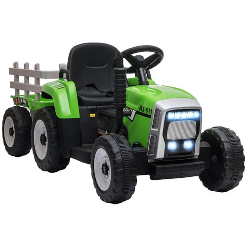 4255633539069 - Elektrischer Traktor mit Anhänger Kinder Aufsitztraktor mit Fernbedienung Kinder Elektroauto mit MP3 Funktion Kinderfahrzeug mit Scheinwerfer