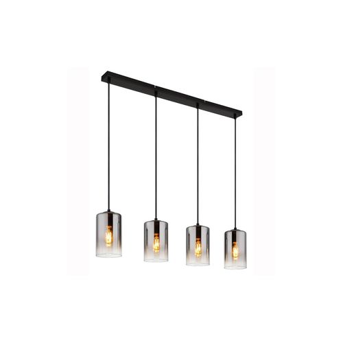 9007371516988 - Pendelleuchte schwarz Rauchglas 4 flammig H 120 cm 9007371516988 - Pendelleuchte schwarz Rauchglas 4 flammig H 120 cm