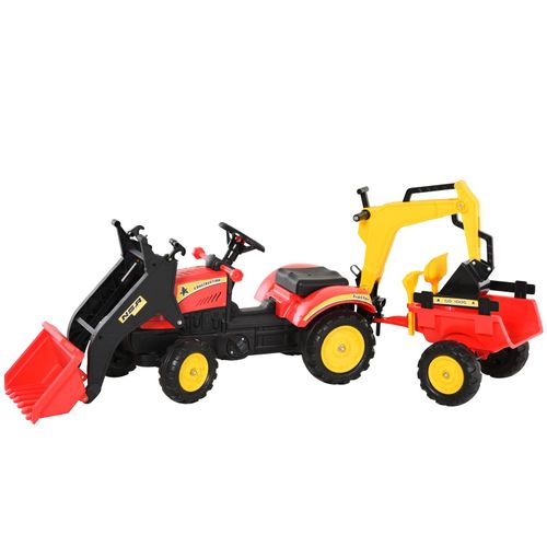 4251774969208 - Tretbagger mit Frontlader rot 179 x 42 x 59 cm (LxBxH) Kinder Traktor Trettraktor Kinderfahrzeug Spielzeugtraktor 4251774969208 - Tretbagger mit Frontlader rot 179 x 42 x 59 cm (LxBxH) Kinder Traktor Trettraktor Kinderfahrzeug Spielzeugtraktor