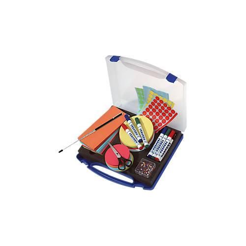 4016946186506 - Moderationskoffer mini 345 x 6 x 31 cm (b x h x t) Kunststoff blau transparent Material des Behälters Kunststoff - Franken