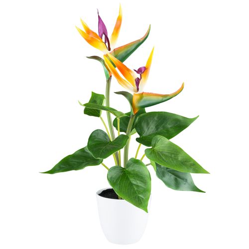 4064118242741 - Kunstpflanze CREATIV GREEN Strelitzia orange H42cm Kunststoff Kunstpflanzen mit 2 Blüten