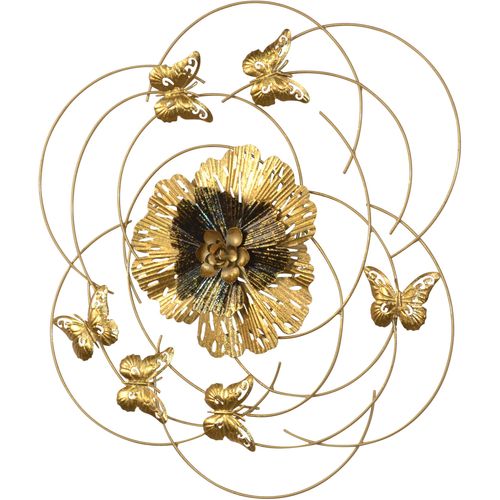 4046884092850 - Wanddekoobjekt Wanddekoration gold (goldfarben) T3cm Ø55cm Metall HOFMANN LIVING AND MORE Wanddekoobjekte