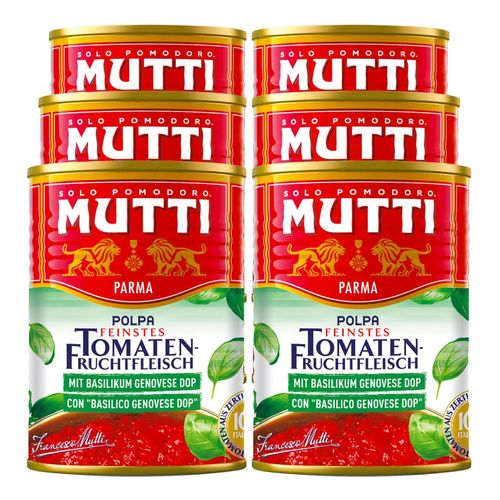 8005110170430 - Mutti Polpa Feinstes Tomaten-Fruchtfleisch gehackt mit Basilikum 400 g 6er Pack