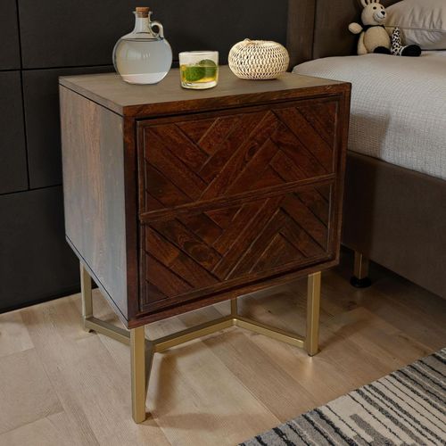 4251757730771 - Nachttisch Nachtkonsole Boxspringbett Massivholz 57 cm Nachtkommode