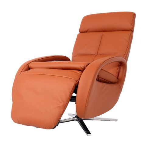 4057651850146 - Relaxsessel MCW-L11 Design Fernsehsessel TV-Sessel Liegesessel Liegefunktion drehbar Voll-Leder ~ terracotta-braun