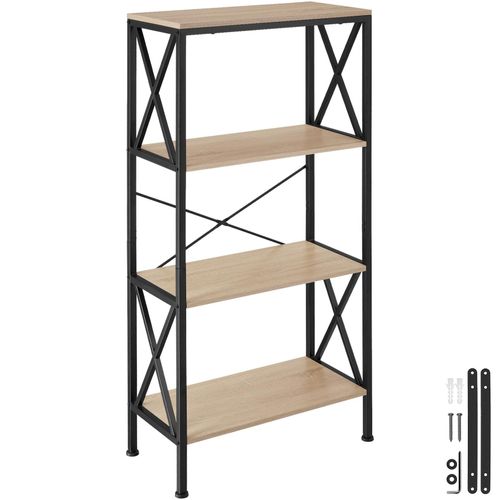 4061173242907 - tectake® Regal Industrial Style 4 Ebenen mit seitlichen X-Streben inklusive Kippschutz 615 x 315 x 1335 cm 4061173242907 - tectake® Regal Industrial Style 4 Ebenen mit seitlichen X-Streben inklusive Kippschutz 615 x 315 x 1335 cm