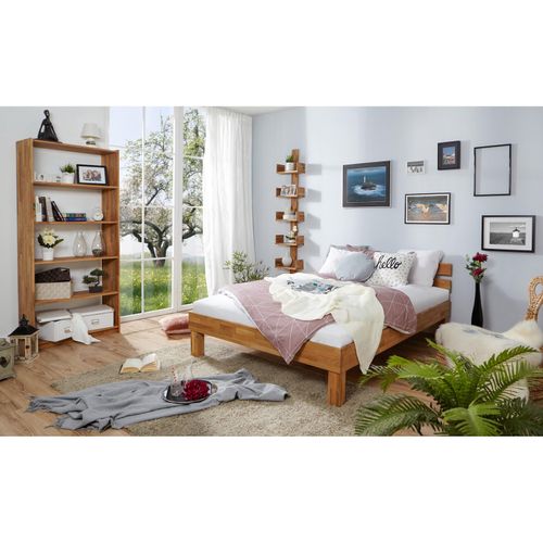 4251105957010 - TiCAA Eiche Bett Luis massiv Einzelbett Futonbett Doppelbett
