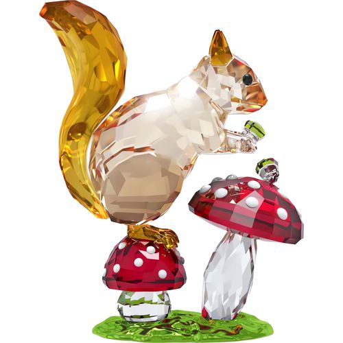 9009656843437 - Tierfigur SWAROVSKI Deko Kristallfigur Sammelfigur Idyllia Eichhörnchen und Pilze 5684343 bunt (braun grün rot kristallweiß weiß schwarz) Dekofiguren B H T 331cm x 767cm x 606cm Eichhörnchen und Pilze Kristall Metall Kristall B331cm H767cm T606cm