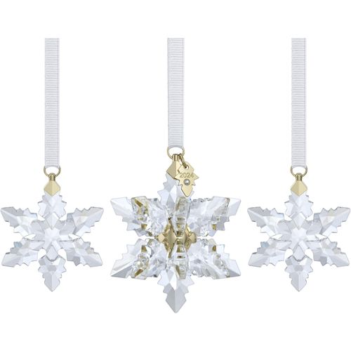 9009656744109 - Dekohänger SWAROVSKI Sammelfigur Multipack Annual Edition 3D Ornament Set 2024 5674410 weiß (kristallweiß goldfarben weiß) Dekohänger H T 594cm x 456cm Kristallglas Metall Polyester Kristall H594cm T456cm