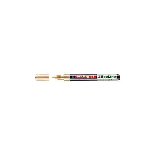 4057305071897 - Lackmarker 51 EcoLine Schreibfarbe Gold Rundspitze Strichstärke 1-2 mm mit Kappe wasserbasiert nachfüllbar 10 Stück