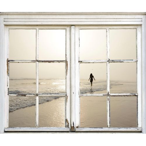 4049009252894 - Wandsticker QUEENCE Frau am Strand Wandtattoos Gr B H T 40 cm x 60 cm x 01 cm Natur beige (natur) Wandtattoos Natur