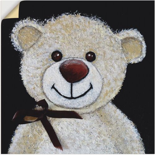 4058661840028 - Wandbild ARTLAND Teddybär Bilder Gr B H 40 cm x 40 cm Wandaufkleber - Vinyl Spielzeuge 1 St beige (naturfarben) Bild Kunstdruck Leinwandbild Kunstdrucke Bilder als Alubild Leinwandbild Wandaufkleber oder Poster in versch Größen