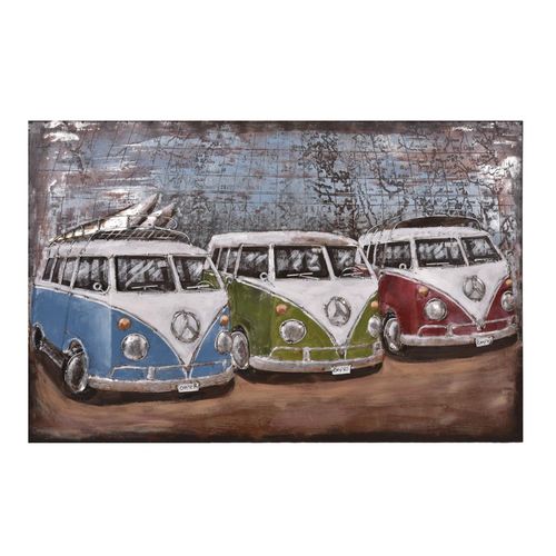 4059865632600 - 3D Metallbild 3 Bullis Metall Wandbild Retro Vintage Bild Bar Küche Wohnzimmer 4059865632600 - 3D Metallbild 3 Bullis Metall Wandbild Retro Vintage Bild Bar Küche Wohnzimmer