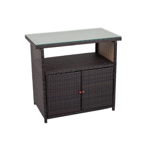 4059865487897 - Sideboard m Glasplatte Rattan Optik Garten Schrank Kommode Stehtisch Tisch 4059865487897 - Sideboard m Glasplatte Rattan Optik Garten Schrank Kommode Stehtisch Tisch