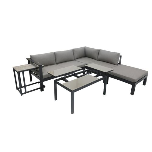 4059865396892 - 5tlg Alu Lounge Eckgruppe Garten Sitzgruppe Terrasse Tisch Sofa Couch grau 4059865396892 - 5tlg Alu Lounge Eckgruppe Garten Sitzgruppe Terrasse Tisch Sofa Couch grau