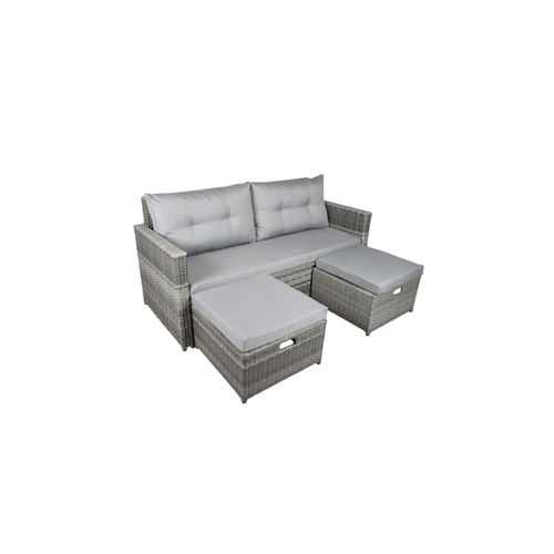 4059865632846 - Lounge-Sofa MALTA Polyrattan Lounge Couch Sofa Gruppe Sitzgruppe