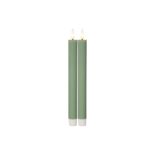 7391482064905 - Star Trading - led Wachskerze Flamme Stripe 2er Set Batterie Timer grün 25x21cm 7391482064905 - Star Trading - led Wachskerze Flamme Stripe 2er Set Batterie Timer grün 25x21cm