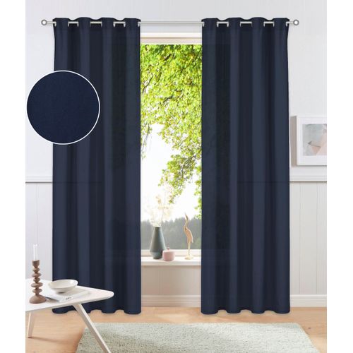 4068223587957 - Vorhang MY HOME Raja Gr 1 blau (dunkelblau) B140cm H145cm Polyester Recyceltes Material Gardinen 2er-Set Bestseller einfarbig modern pflegeleichte Mikrofaser 4068223587957 - Vorhang MY HOME Raja Gr 1 blau (dunkelblau) B140cm H145cm Polyester Recyceltes Material Gardinen 2er-Set Bestseller einfarbig modern pflegeleichte Mikrofaser