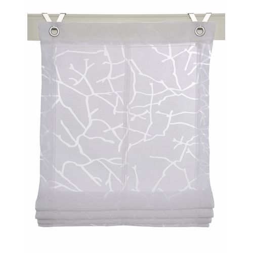 4016478078690 - Raffrollo KUTTI Jerry Gr 2 weiß B60cm H140cm Ausbrenner Obermaterial 65% Baumwolle 35% Polyester Raffrollos Ösenrollo weiß Ausbrenner halbtransparent Baumwolle-Polyester