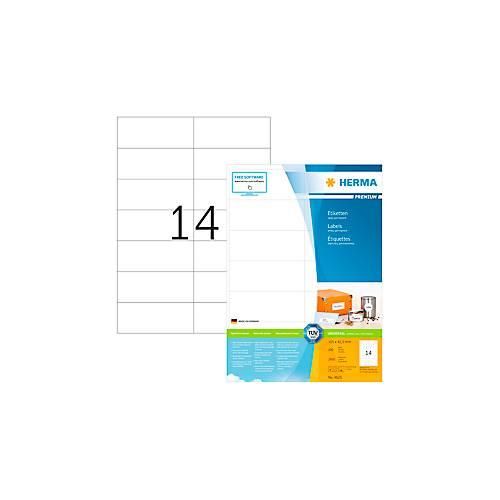 4008705046251 - HERMA Etiketten Premium A4 105x423 mm weiß Papier matt 2800 St - Weiß - Selbstklebendes Druckeretikett - A4 - Papier - Laser Inkjet - Dauerhaft