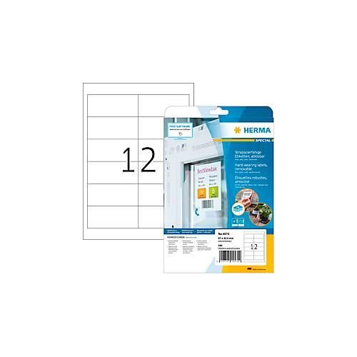 4008705045742 - Folienetiketten HERMA 4574 selbstklebend wiederablösbar wetterfest bedruckbar B 97 x H 423 mm weiß 240 Stück 20 Blatt 4008705045742 - Folienetiketten HERMA 4574 selbstklebend wiederablösbar wetterfest bedruckbar B 97 x H 423 mm weiß 240 Stück 20 Blatt