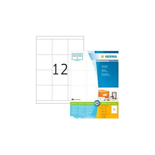 4008705046176 - HERMA Etiketten Premium A4 70x677 mm weiß Papier matt 2400 St - Weiß - Selbstklebendes Druckeretikett - A4 - Papier - Laser Inkjet - Dauerhaft