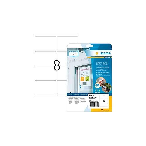 4008705045759 - Folienetiketten HERMA 4575 selbstklebend wiederablösbar wetterfest bedruckbar B 991 x H 677 mm weiß 160 Stück 20 Blatt 4008705045759 - Folienetiketten HERMA 4575 selbstklebend wiederablösbar wetterfest bedruckbar B 991 x H 677 mm weiß 160 Stück 20 Blatt