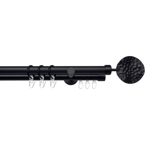 4016318377358 - Gardinenstange Stilgarnitur 20 mm Blues Jimi Gardinenstangen Gr L 120 cm Ø 2 mm 1 St 2 läufig schwarz Gardinenstange Gardinenstangen Wandmontage Komplett
