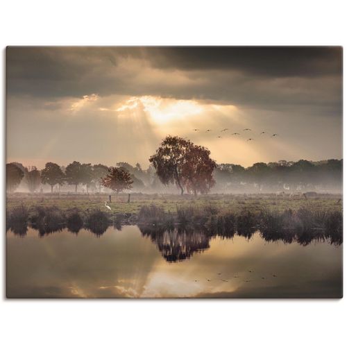 4055327619783 - Wandbild ARTLAND Der Herbst in seiner stillen Einsamkeit Bilder Gr B H 120 cm x 90 cm Leinwandbild Gewässer 1 St beige (natur) Bild Kunstdruck Leinwandbild Kunstdrucke Bilder als Leinwandbild Wandaufkleber oder Poster in versch Größen