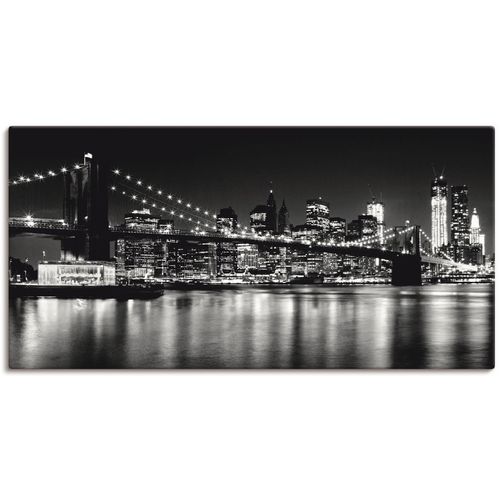 4055327190633 - Wandbild ARTLAND Nächtliche Skyline Manhattan I Bilder Gr B H 150 cm x 75 cm Leinwandbild Amerika 1 St schwarz Bild Kunstdruck Kunstdrucke Bilder als Alubild Leinwandbild Wandaufkleber oder Poster in versch Größen
