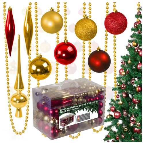 4260634976782 - Weihnachtskugeln 130 Stk gold bordeaux 4260634976782 - Weihnachtskugeln 130 Stk gold bordeaux