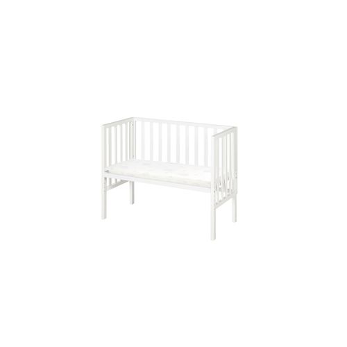 4005317335643 - Beistellbett 2in1 safe asleep® mit Barriere & Matratze - für alle Elternbetthöhen - Holz weiß