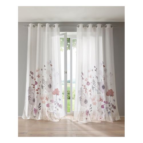 6933897924842 - Gardine HEINE HOME Gr 1 bunt (sanftes weiß bunt) B135cm H145cm Polyester Gardinen