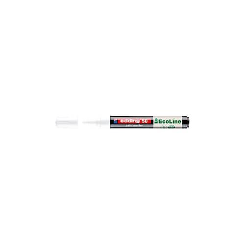 4057305072511 - Lackmarker 50 EcoLine Schreibfarbe Weiß Rundspitze Strichstärke 2-3 mm mit Kappe wasserbasiert nachfüllbar 1 Stück