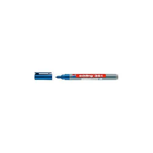 4004764104628 - Whiteboardmarker 361 Schreibfarbe Blau Rundspitze Strichstärke 1 mm trocken abwischbar mit Kappe und Clip nachfüllbar 10 Stück