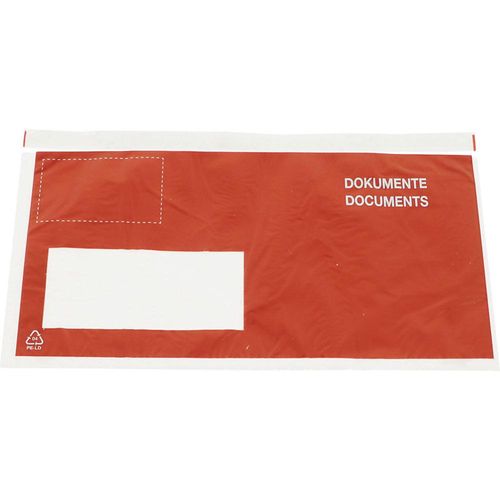 4251924705229 - Dokumententasche DIN lang VE 250 Stk Länge 230 mm Fenster links blickdicht