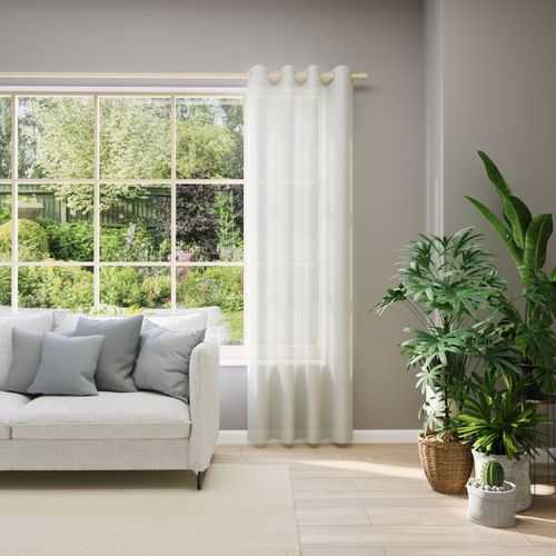 4006470571077 - Vorhang nach Maß NEUTEX FOR YOU EVA weiß (wollweiß) B700cm H200cm Obermaterial 100% Polyester Gardinen nach Maß Uni-Voile mit elegantem Glanz