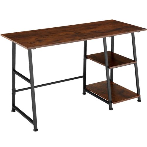 4061173242730 - tectake® Schreibtisch Industrial Style trapezförmiges Gestell Seitenregal mit 2 Ablagefächern 120 x 50 x 735 cm