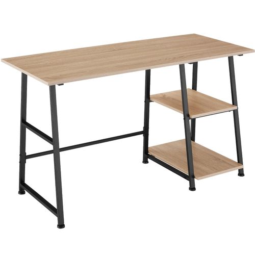 4061173242747 - tectake® Schreibtisch Industrial Style trapezförmiges Gestell Seitenregal mit 2 Ablagefächern 120 x 50 x 735 cm