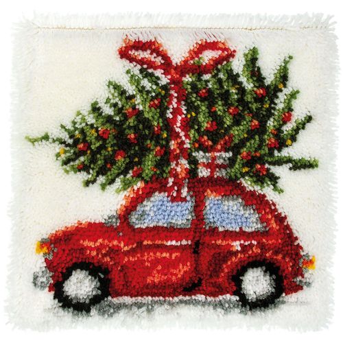 5413480656394 - Knüpfkissen Auto mit Weihnachtsbaum 5413480656394 - Knüpfkissen Auto mit Weihnachtsbaum