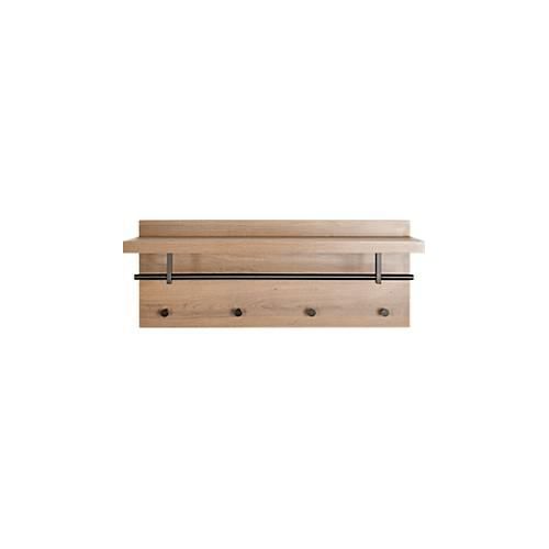 4001070371447 - Wandgarderobe HAKU 4 Haken mit jeweils 3 kg Tragkraft Kleiderstange Hutablage B 750 x T 260 x H 300 mm Holz Metall dunkles Eiche-Dekor schwarz 4001070371447 - Wandgarderobe HAKU 4 Haken mit jeweils 3 kg Tragkraft Kleiderstange Hutablage B 750 x T 260 x H 300 mm Holz Metall dunkles Eiche-Dekor schwarz