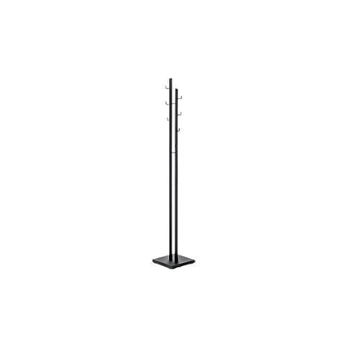 4001070215536 - Garderobenständer HAKU 8 Haken mit jeweils 5 kg Tragkraft Fußplatte B 290 x T 290 x H 1760 mm Stahlrohr pulverbeschichtet Metall schwarz