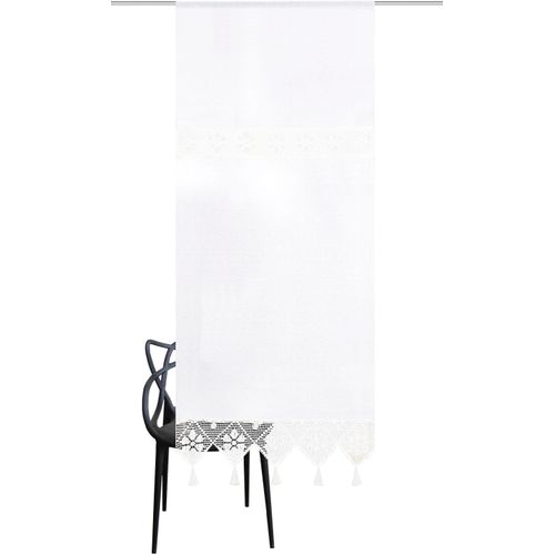 4056751390415 - Türvorhang HOME WOHNIDEEN TONI Gr 2 weiß B90cm H175cm Baumwolle Polyester Gardinen Türvorhang mit Häkeleinsätzen