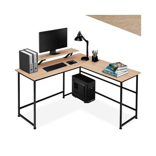4061173205360 - tectake® Schreibtisch Industrial Style mit verschiebbarem Monitoraufsatz 140 x 130 x 765 cm 4061173205360 - tectake® Schreibtisch Industrial Style mit verschiebbarem Monitoraufsatz 140 x 130 x 765 cm