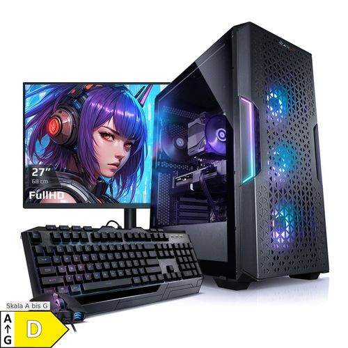 4260627613632 - PC Set mit 27 Zoll TFT Total V AMD Ryzen 9 5900X 64GB DDR4 NVIDIA RTX 4060 Ti 16 GB 2TB SSD 4TB HDD WLAN Windows 11