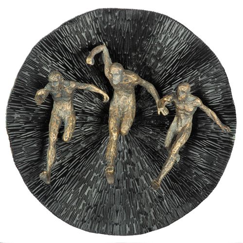 4063387596524 - Wanddekoobjekt GILDE Wandobjekt Runners schwarz H 13 cm schwarz B39cm H13cm T39cm Kunstharz Wanddekoobjekte