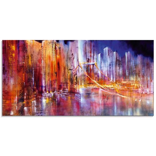4059745882293 - Glasbild ARTLAND Stadtansicht II Bilder Gr B H 100 cm x 50 cm Glasbild Brücken Querformat 1 St bunt Bild Glasbild Glasbilder Bilder in verschiedenen Größen