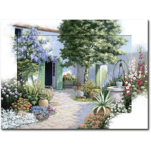 4058661423450 - Wandbild ARTLAND Ein kleines Paradies Bilder Gr B H 809 cm x 599 cm Wandbild Garten 1 St grün Kunstdrucke Bilder
