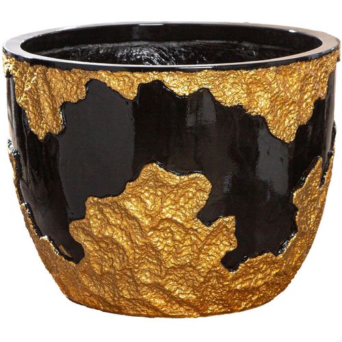 4063387590683 - Übertopf GILDE Übertopf rund Famosa goldfarben schwarz schwarz (goldfarben schwarz) B40cm H30cm T40cm Ø40cm Pflanzgefäße 4063387590683 - Übertopf GILDE Übertopf rund Famosa goldfarben schwarz schwarz (goldfarben schwarz) B40cm H30cm T40cm Ø40cm Pflanzgefäße